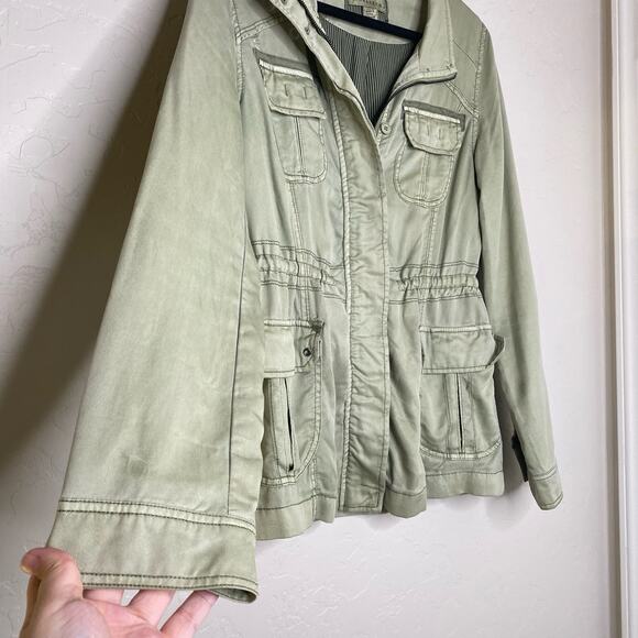Marrakech Anthropologie Utility Jacket Geneva Military Green Medium - Picture 2 of 14